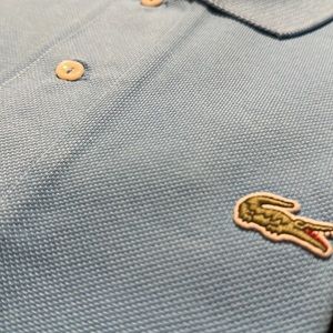 LACOSTE | l1221 classic fit organic cotton polo in blue, size medium/4